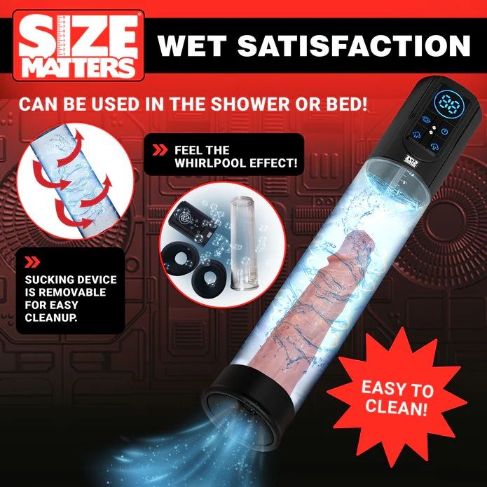 Give yourself a boost with this sucking penis pump! The clea... Size Matters - Sucking Penis Pump - Black photo-4