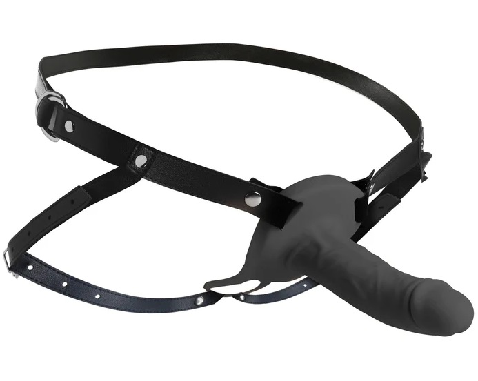 Make your partner's fantasies come true and add length a... Size Matters - 2" Erection Realistic Harness Sheath - Black photo-5