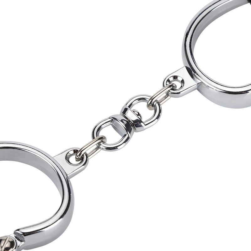 Restraint vintage styleed locked wrist cuffs MT - Old Style Darby Handcuffs - Silver photo-11