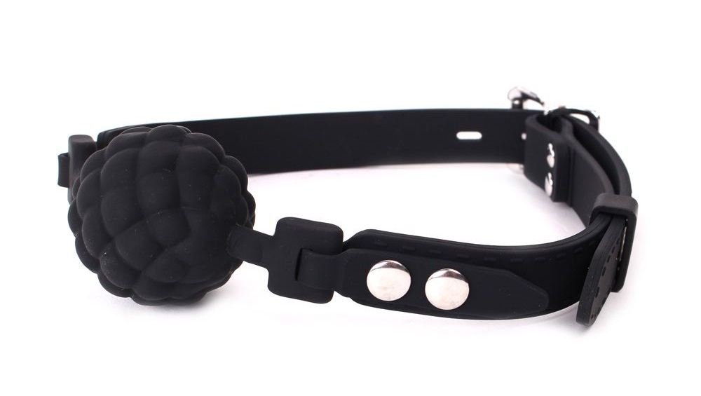 This flexible soft to the touch Silicone Ball Gag from Kioto... Kiotos - Fancy Ball Gag - Black photo-3