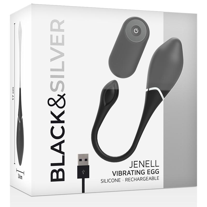 The Jenell remote control silicone bullet from Black & Silve... Black&Silver - Jenell Vibro Egg - Black photo-7