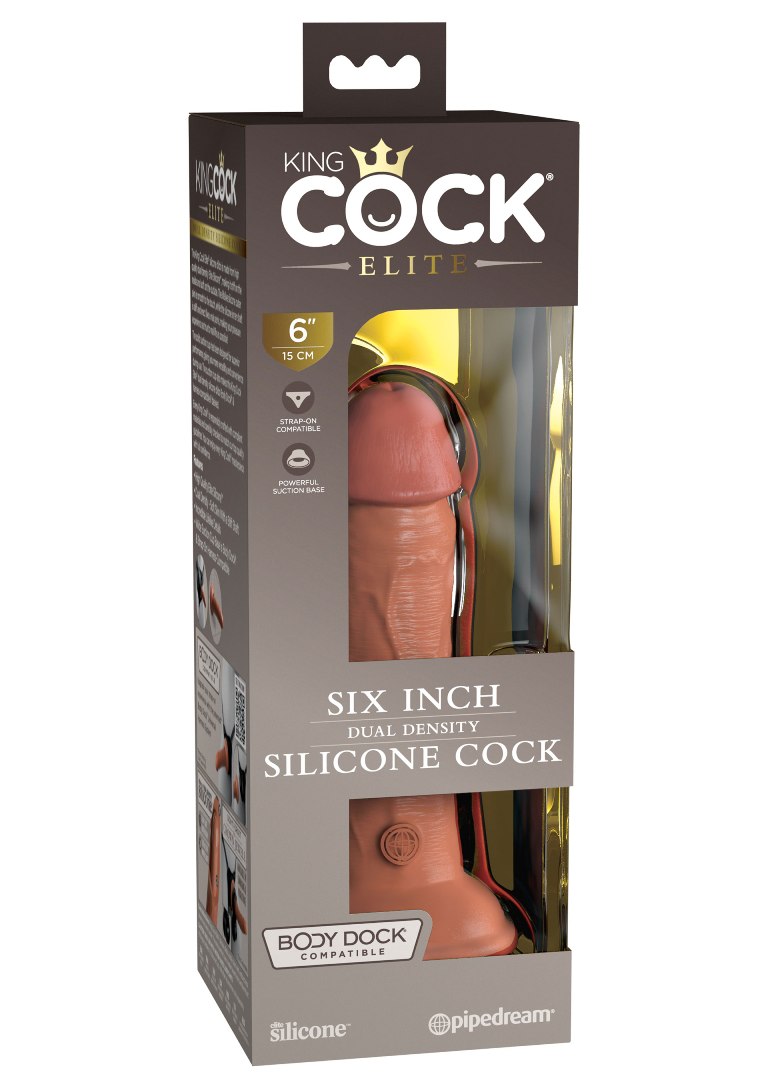 The King Cock Elite silicone dildo is made from high-quality... King Cock - 6" Elite Cock - Caramel photo-7