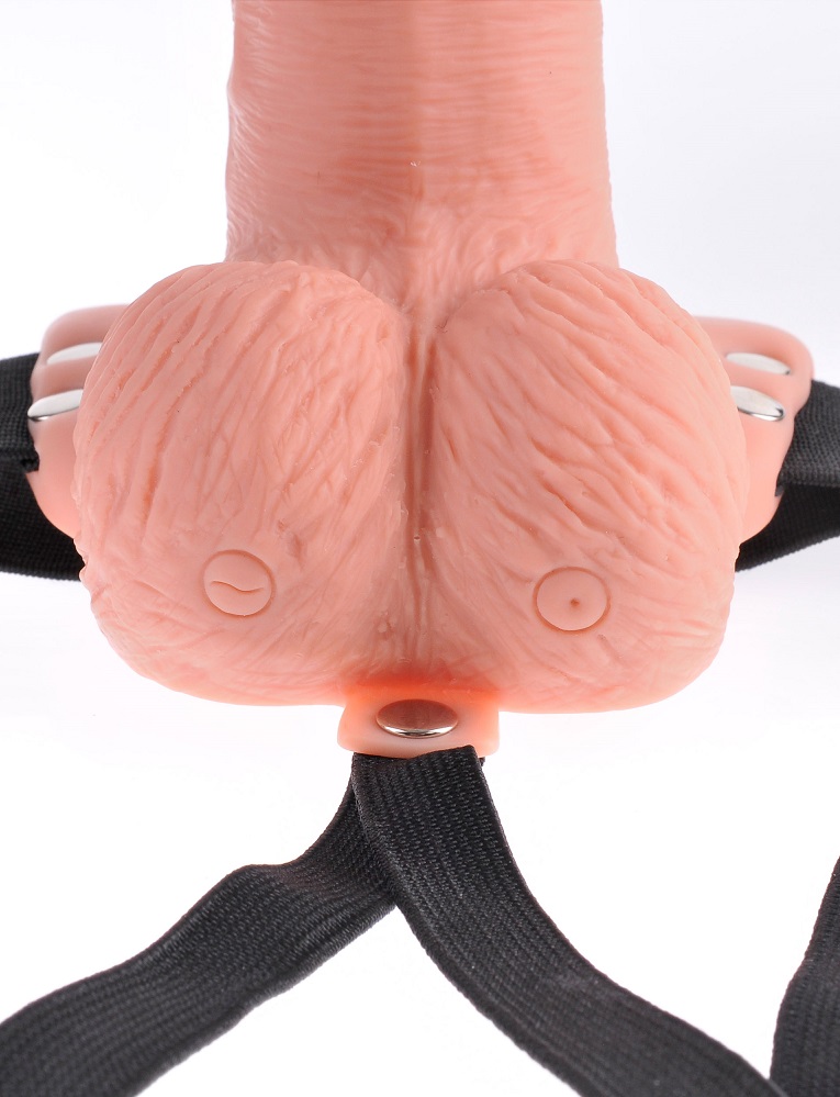 Have you always wanted to feel more confident about your siz... Fetish Fantasy - 6" Vibro Hollow Strap-On w Balls photo-5