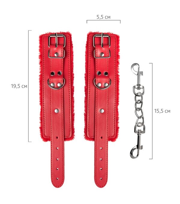 They are made of genuine leather with a velour lining. Nicke... Anonymo - Handcuffs - Red photo-11