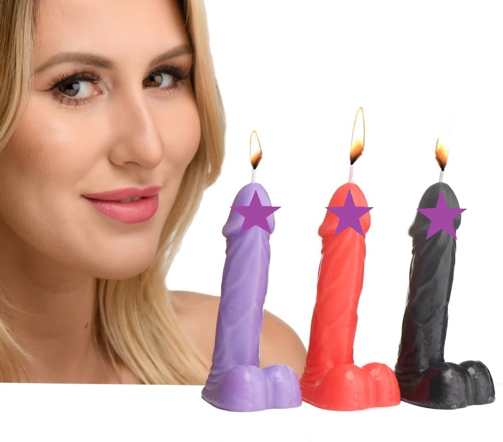 Bring some seductive sensory play into your evening with wax... Master Series - Passion Peckers Candle Set photo-2