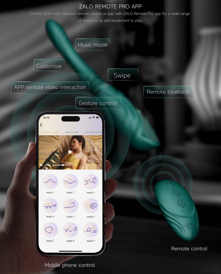 Powered by ZALO's groundbreaking PowerThrust technology,... Zalo - Sesh APP Thrusting Sex Machine - Turquoise Green photo-2