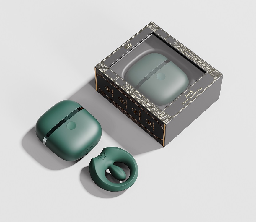 Enhances firmness, lowers overstimulation, deepens shared pl... Zalo - Apis APP Couple Ring - Turquoise Green photo-16