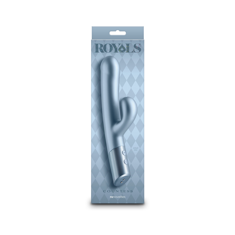 A Queen’s Delight is yours with Royals. A collection of exqu... NS Novelties - Royals Countess Rabbit Vibrator - Metallic Seafoam photo-3