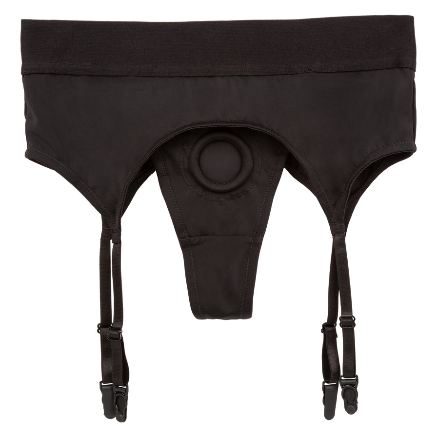 The Boundless Thong with Garter is an ultra-comfortable harn... CEN - Boundless Thong w Garter - Black - S/M photo-2