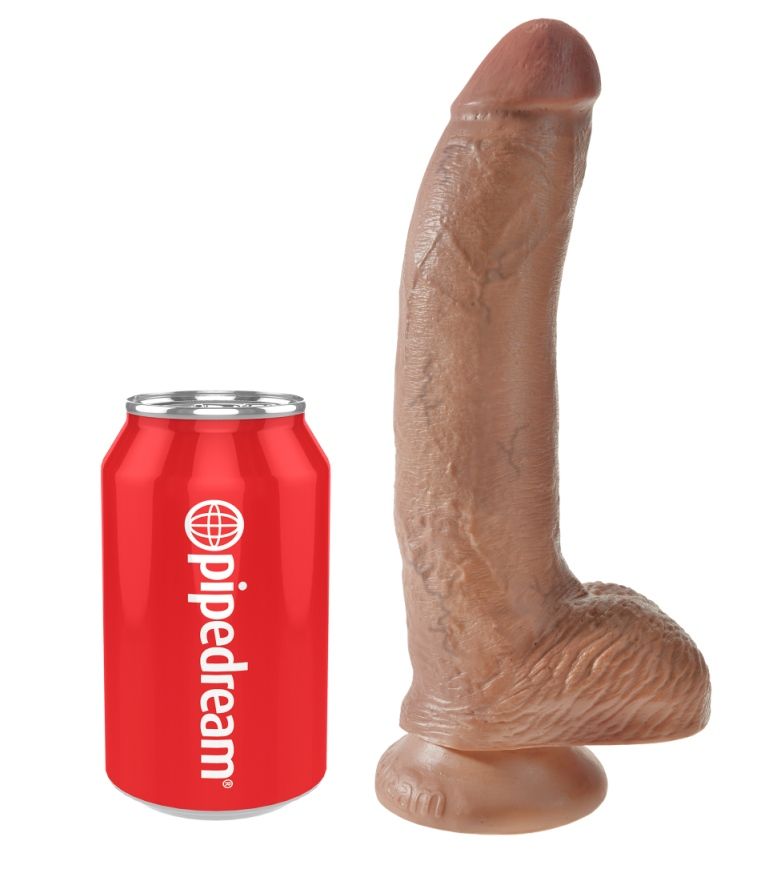 Do you want your first dildo to look and feel just like the ... King Cock - 9″ Cock With Balls - Caramel photo-6