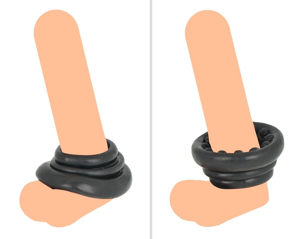 Springy & Accordion-like Triplicate Cock Ring; Have Fun with... Rends - Penimagma Springy & Triplicate Cock Ring photo-6