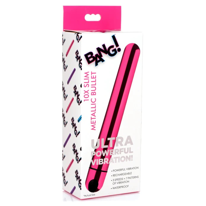 Have fun with this beautiful, metallic pink bullet! Known fo... Bang! - 10X Slim Metal Bullet - Pink photo-5