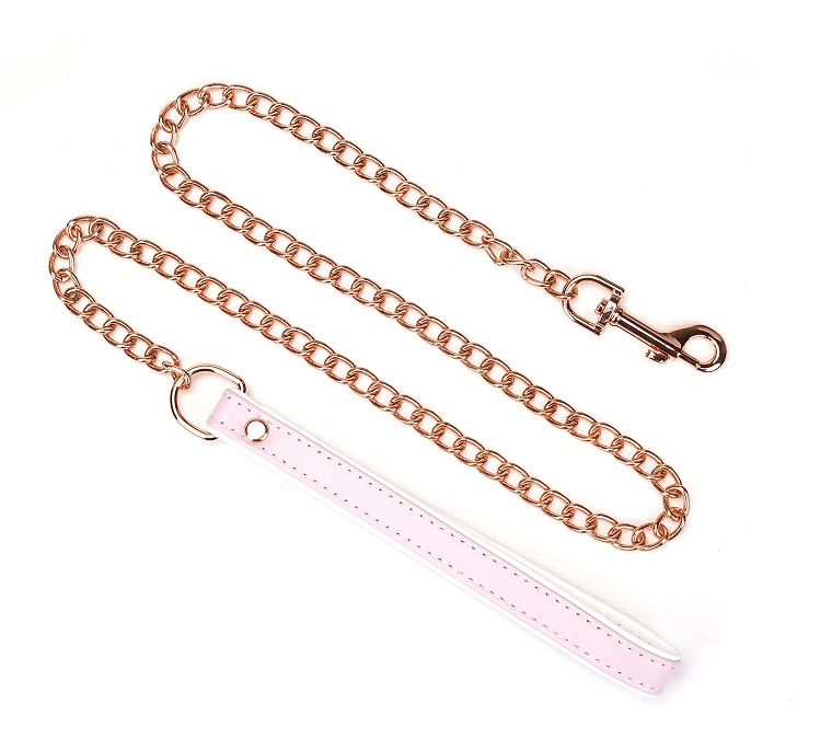 Restraint your partner with these luxurious ostrich skin pat... Liebe Seele - Fairy Goat Leather Collar - Pink photo-5