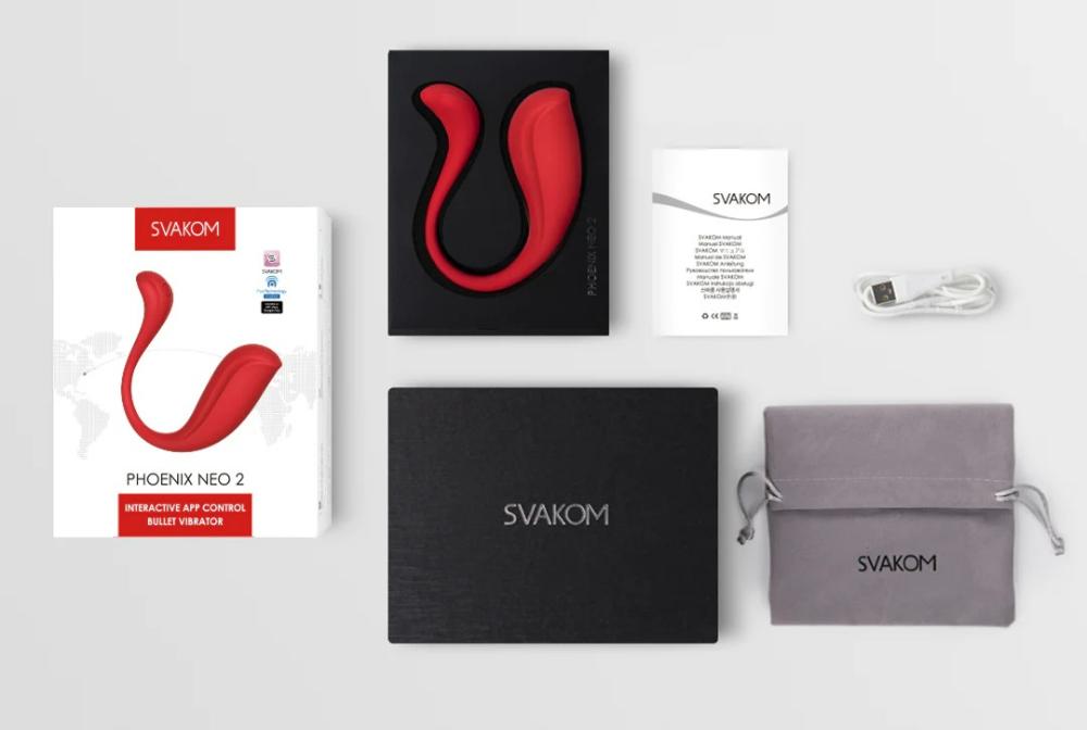 Ergonomic and sleek design with ridged head for extra G-spot... SVAKOM - Phoenix Neo 2 Interactive Egg Vibrator - Red photo-8