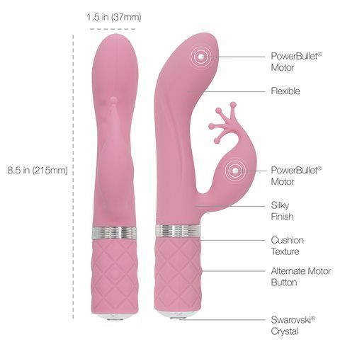 Pillow Talk - Kinky 兔子震动器 - 粉红色 照片