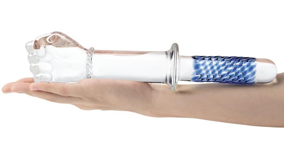 Indulge in the deeply satisfying sensation offered by Glas 1... Glas - 11" Fist Double Ended Dildo w Handle Grip photo-4