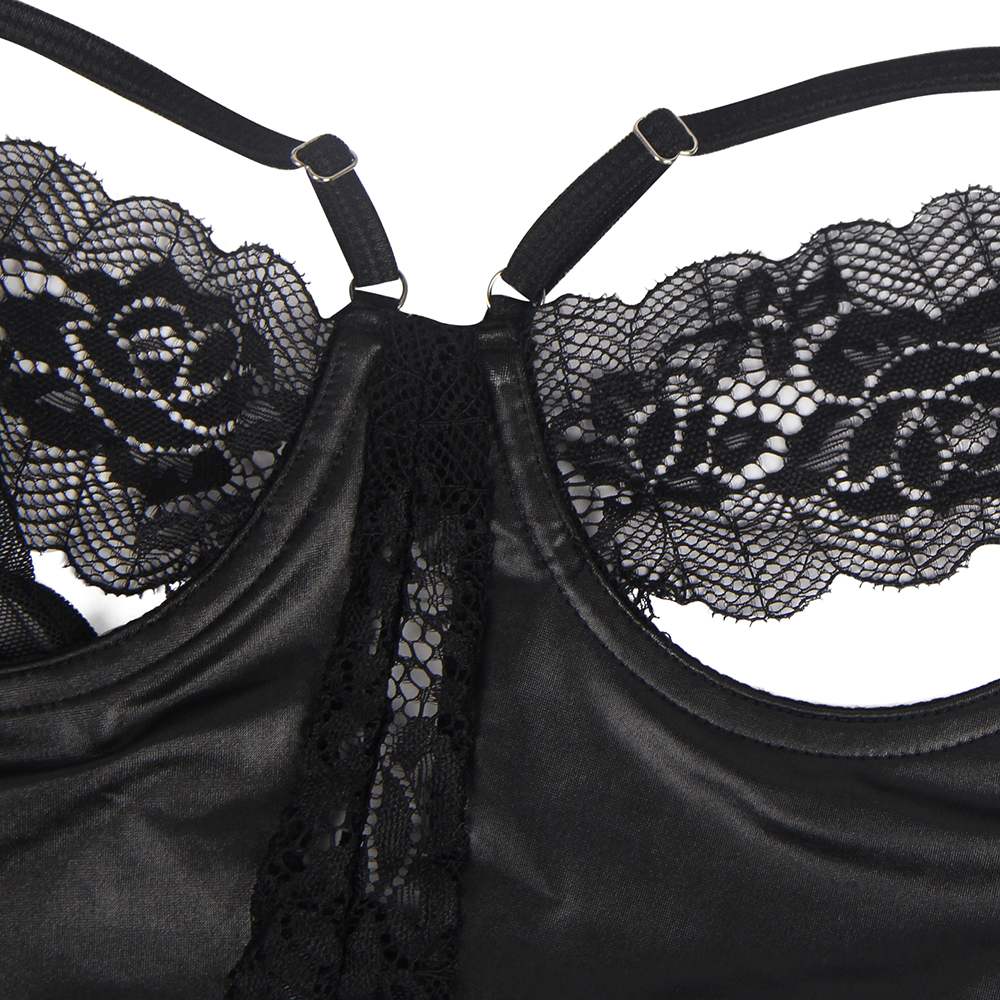 Sexy Black Hollow Out Underwire Bra Design Teddy
Material&... Ohyeah - Hollow Out Restraint Teddy - Black - M photo-5
