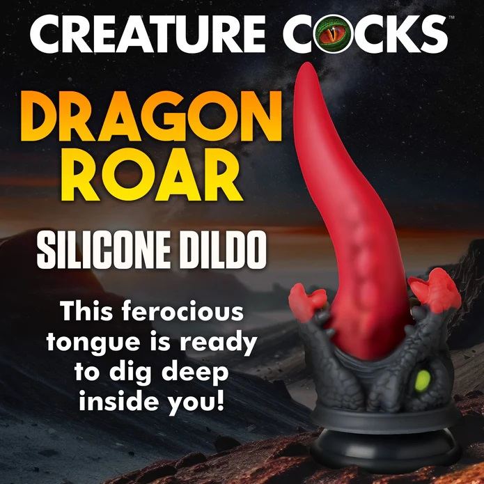 This sex-crazed dragon can't wait to get a taste of you!... Creature Cocks - Dragon Roar Dildo - Red photo-3
