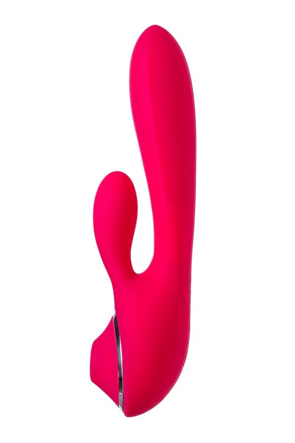 The classic vibrator is equipped with air-pulse stimulation ... JOS - Doobl Vibrator w Clit Stimulator - Pink photo-4