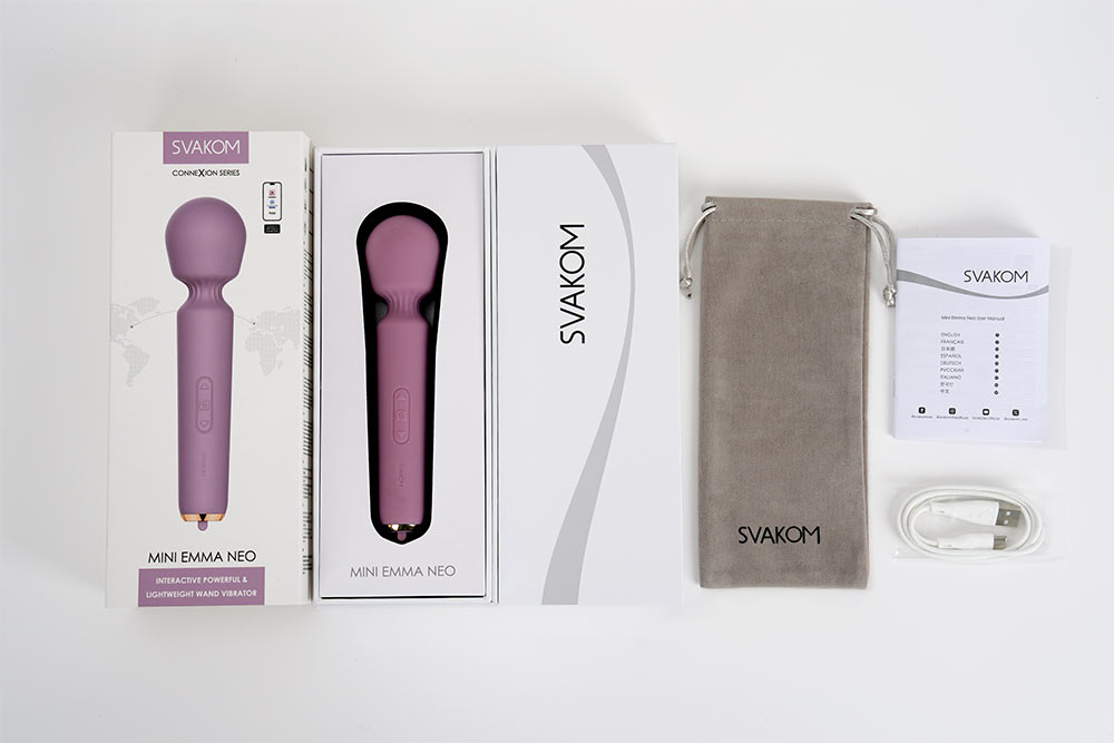 Mini Emma Neo delivers powerful vibrations in a compact desi... SVAKOM - Mini Emma Neo Interactive Wand Vibrator - Romantic Rose photo-8