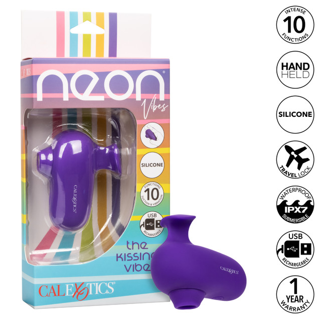 Introducing the Neon Vibes The Kissing Vibe, a handheld mass... CEN - Neon Kissing Stimulator - Purple photo-12