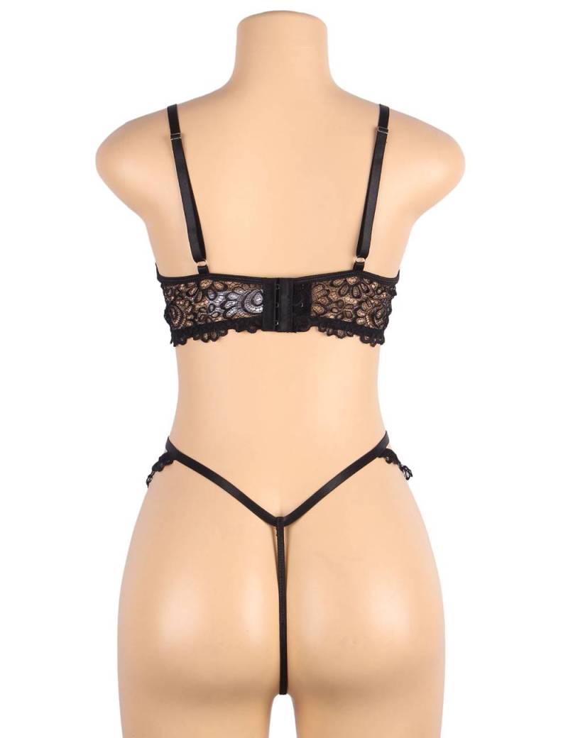 Exquisite Lace Appeal Deep V Mini Temptation Sexy Bra Set
M... Ohyeah - Crotchless Temptation Set - Black - M photo-5