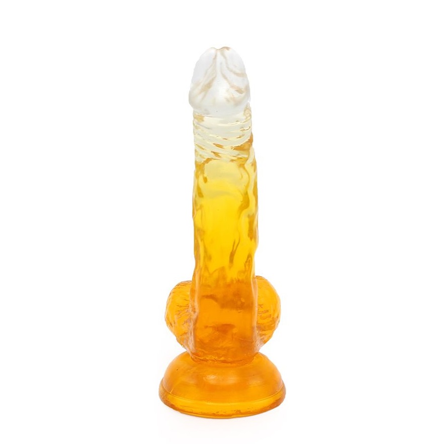 This special transparent dildo has an amazing color mix and ... Kiotos - Realistic Dildo 03 - Yellow photo-6