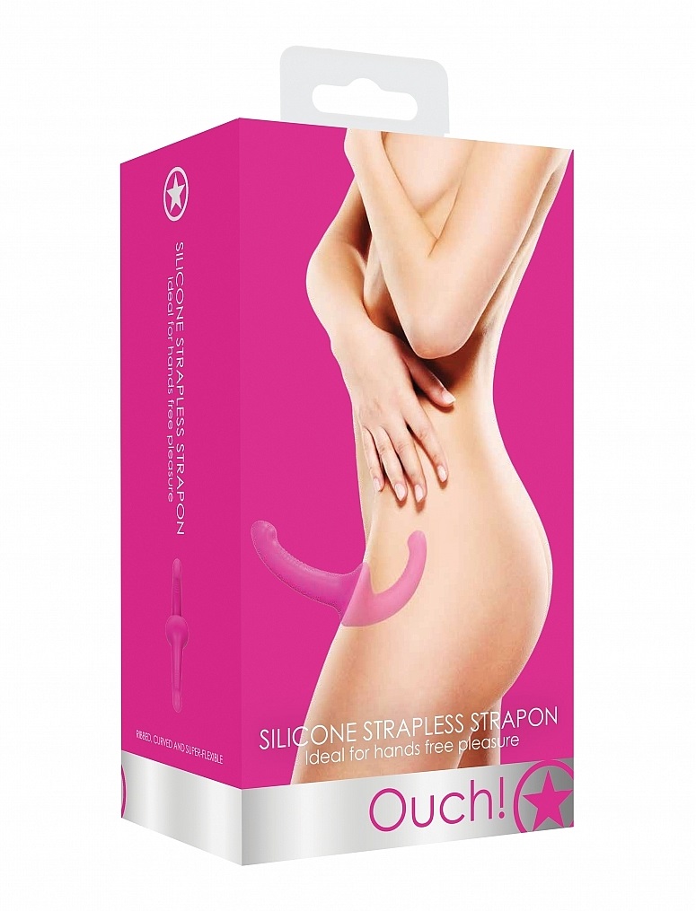 This sensational silicone strap on dildo requires no harness... Ouch - Silicone Strapless Strap-On - Pink photo-5