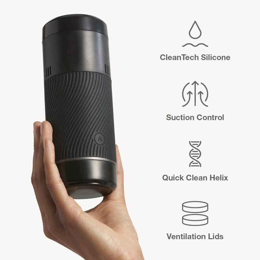 Premium manual stroker with suction control and a smooth sil... Arcwave - Pow Shake IT Up Stroker - Black photo-2
