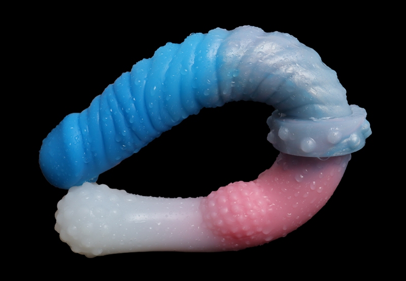 The simulated glans combined with the convex glans, the doub... FAAK - Convex Glans Double Dildo - Macaron photo-9