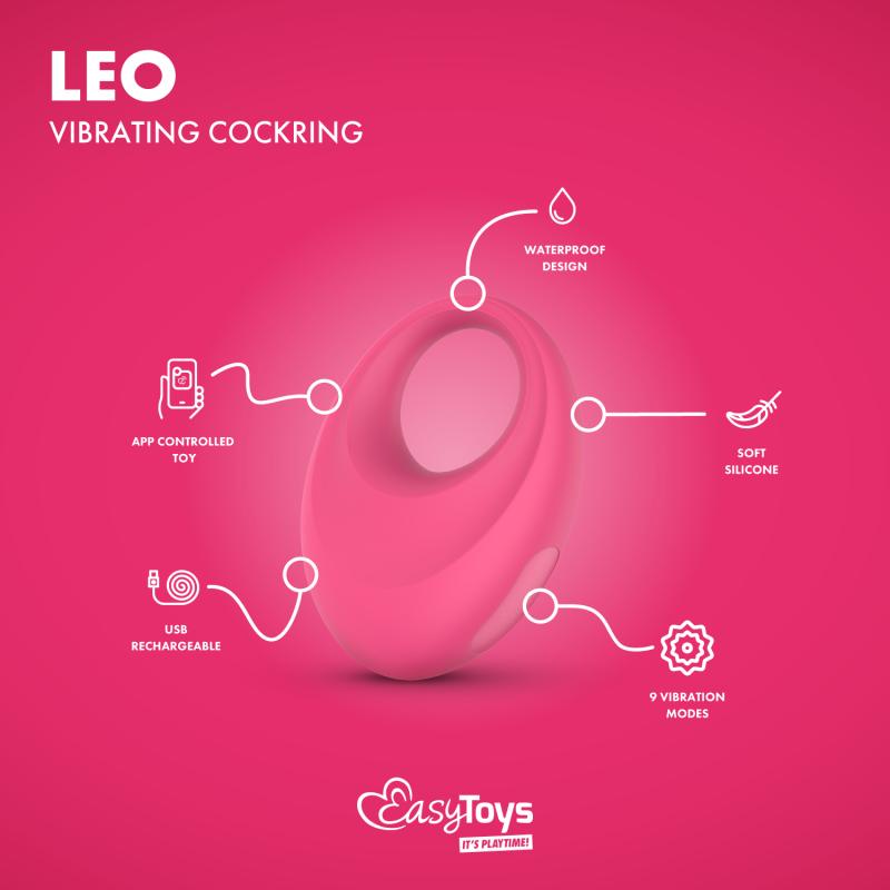 Improve your sexual performance and satisfaction with this v... Easytoys - Leo APP EasyConnect Vibro Ring - Pink photo-4