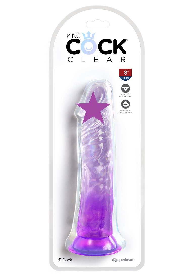 Clearly the best! Created to heighten your pleasure experien... King Cock - 8" Clear Realistic Cock - Purple photo-2