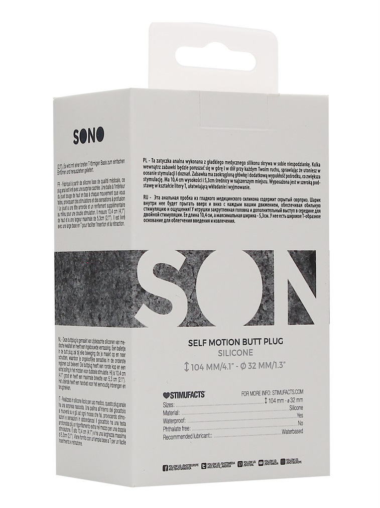 Spice up your day with SONO plug and play! Made from smooth ... Sono - #90 Self Motion Butt Plug - Black photo-7