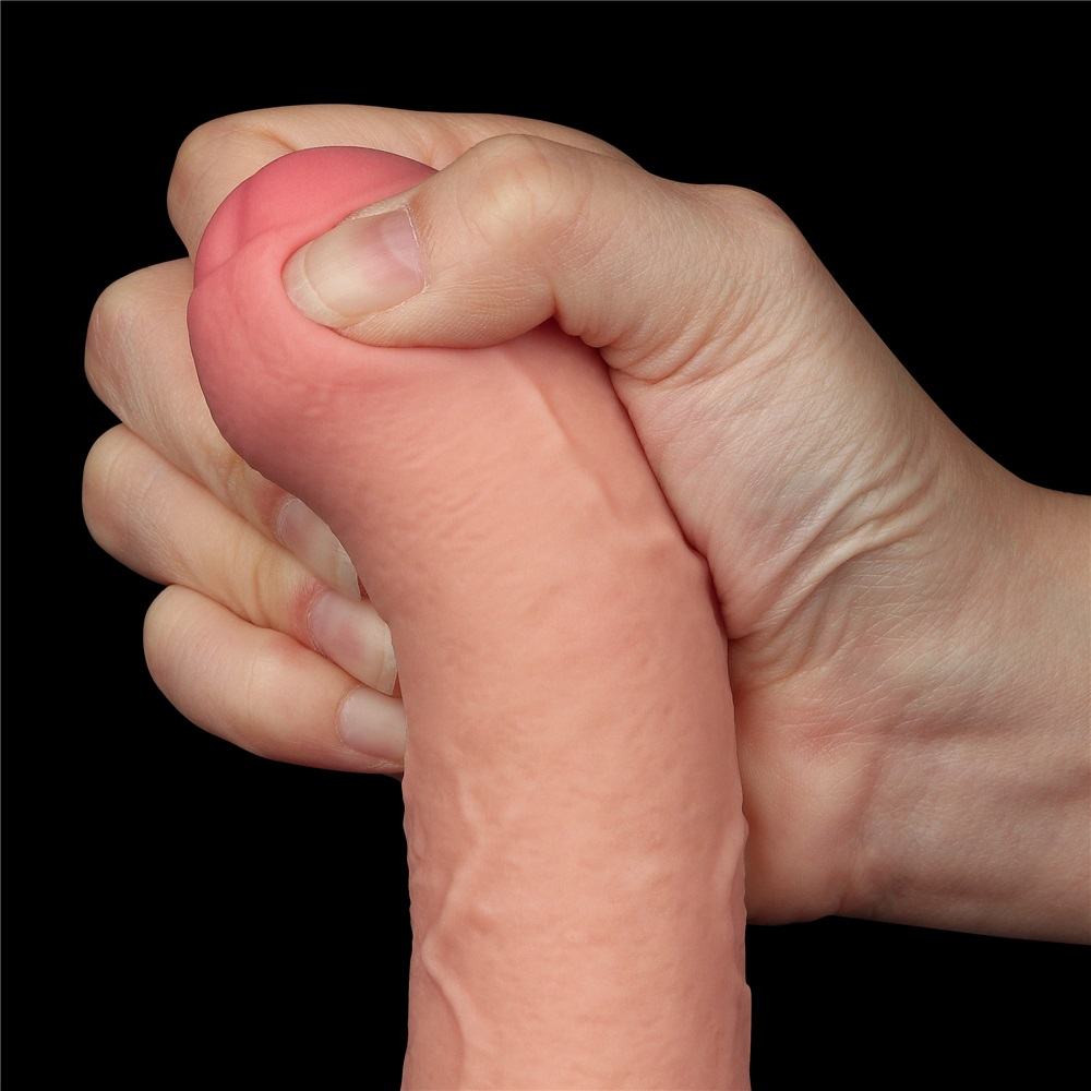 Made of realistic dual-layer sliding-skin material for Iifel... Lovetoy - 7" Sliding Skin Dildo - Flesh photo-9