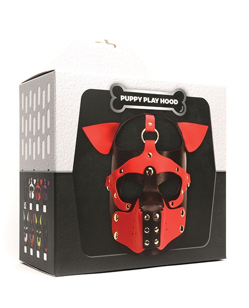 A puppy play hood designed for the fetish world, meticulousl... 665 - Bondage Puppy Face Mask - Black/White photo-5