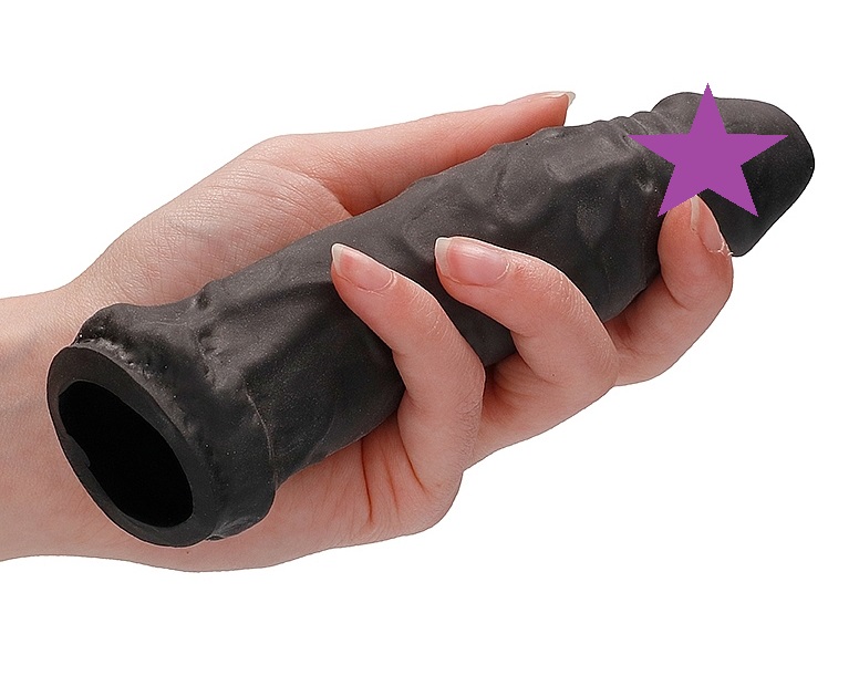 Be the bigger, better deal. The super-lifelike shapes, textu... RealRock - Penis Sleeve 6" - Black photo-2