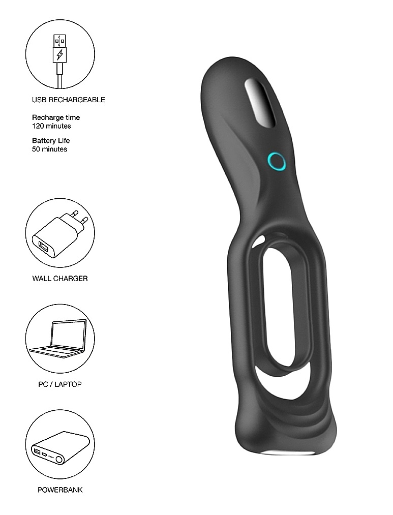 With two F1 motors revving up to 12000RPM and boasting 10 di... Sono - #88 Vibro Cock Ring - Black photo-7