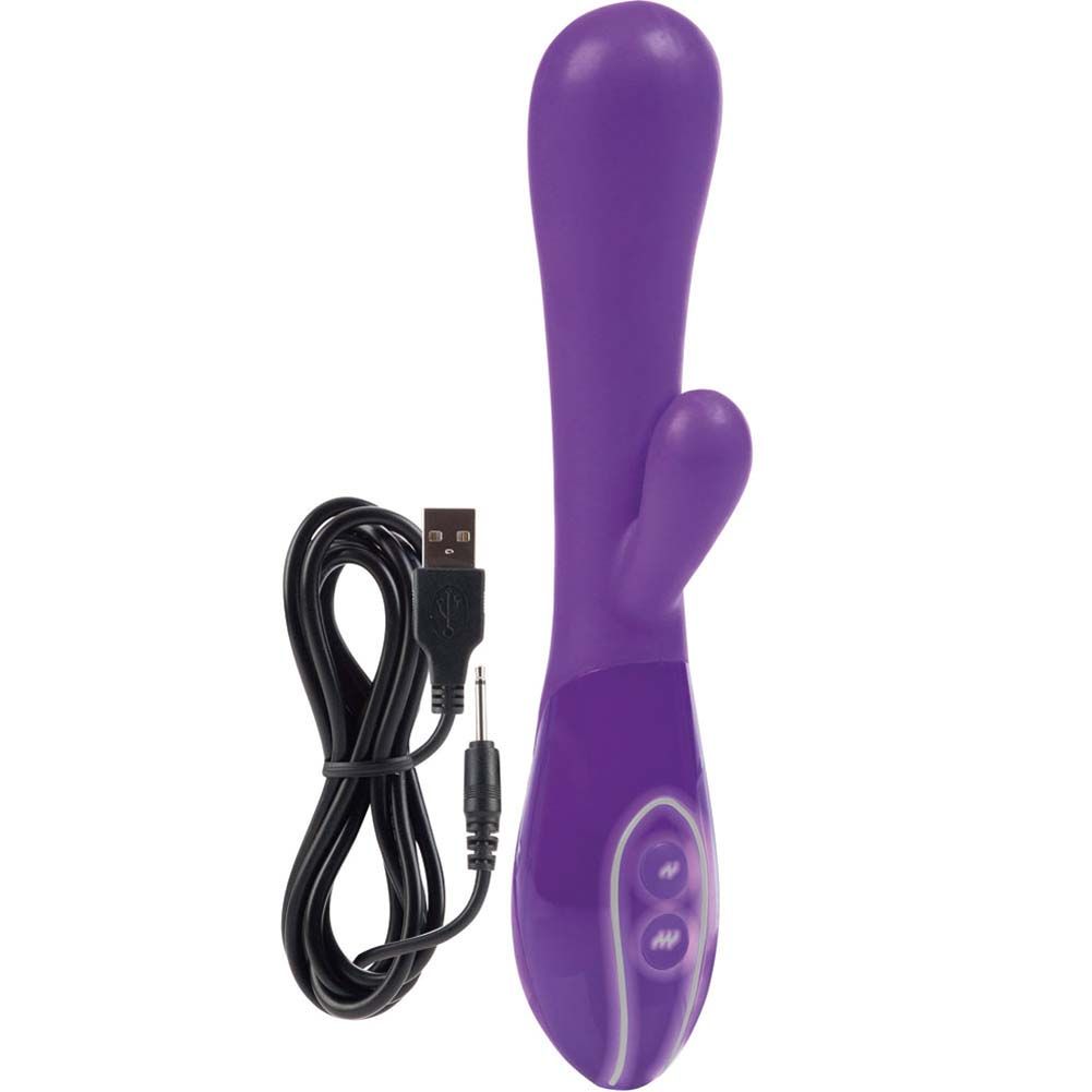 Completely rechargeable, blissfully silky and decadently fun... CEN - Body & Soul Kiss Rubbit Vibrator - Purple photo-2