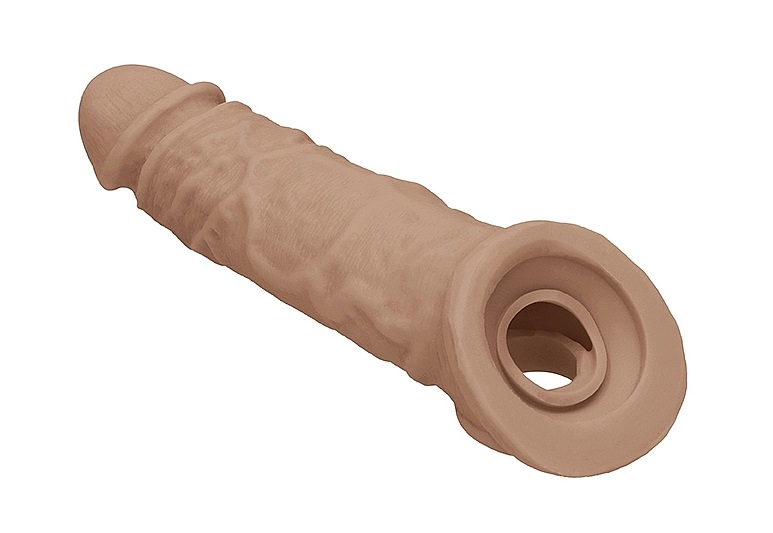 Be the bigger, better deal. The super-lifelike shapes, textu... RealRock - Penis Sleeve 8" - Brown photo-5