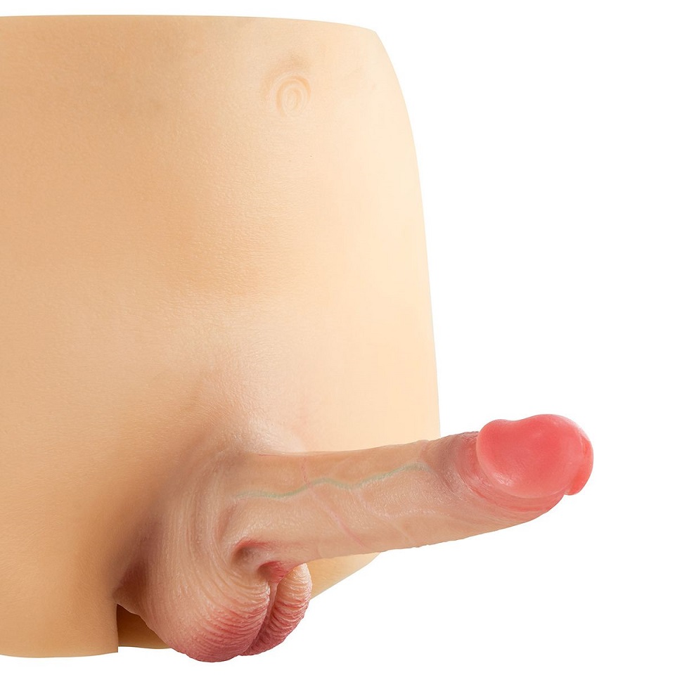 Unleash your inner alpha with the Real Manly Hollow Realisti... Real Manly - Hollow Realistic Dildo Suit - Flesh - S/M photo-7