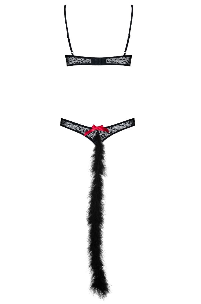 Start the game and… show your wild side! Shiny fur, sexy cur... Obsessive - Gepardina 3 pcs costume - Black - S/M photo-9