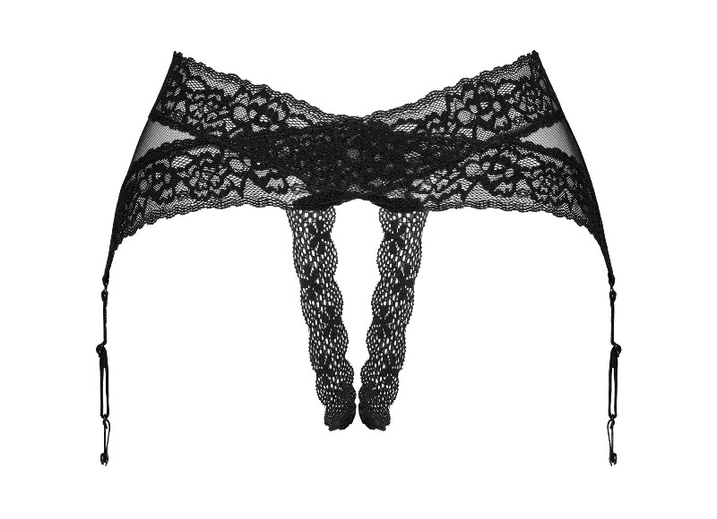 A delicate and sensual garter belt from the Lacrisia collect... Obsessive - Lacrisia Garter Belt - Black - M/L photo-8