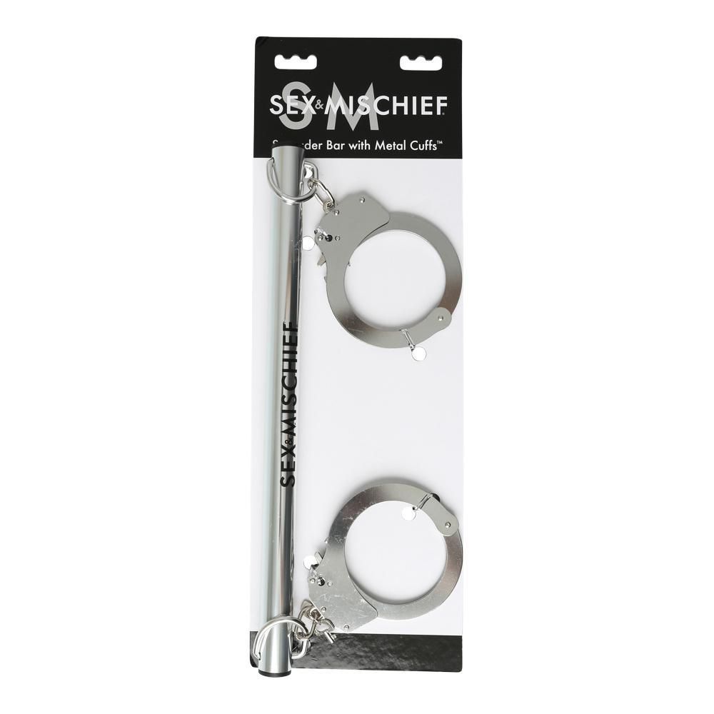 Spread your wrist or ankles with the Spreader Bar with Metal... S&M - Spreader Bar with Metal Cuffs photo-5