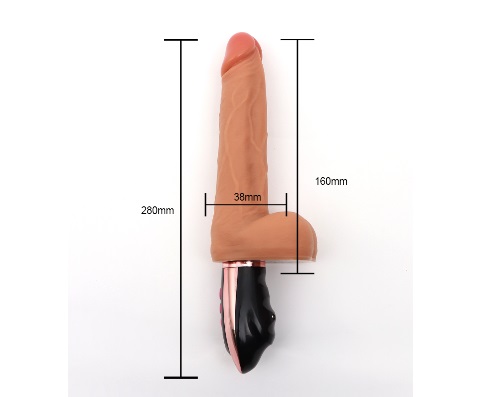 3 Kinds of telescopic swing
9 Kinds of vibration
Heating fun... Secwell - 16cm Vibro Dildo - Flesh photo-10