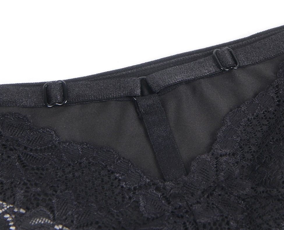 Main fabric is milk silk, soft and comfortable. The back fea... Ohyeah - Lace Hollow Out Panty - Black - M photo-9