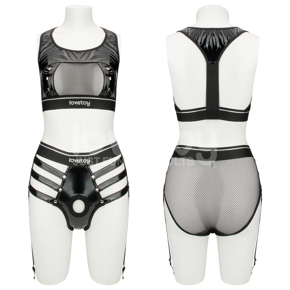 Discover the thrilling fusion of innovation and allure with ... Lovetoy - Rebellion Reign Harness Strap-On Set XS/S - Black photo-3