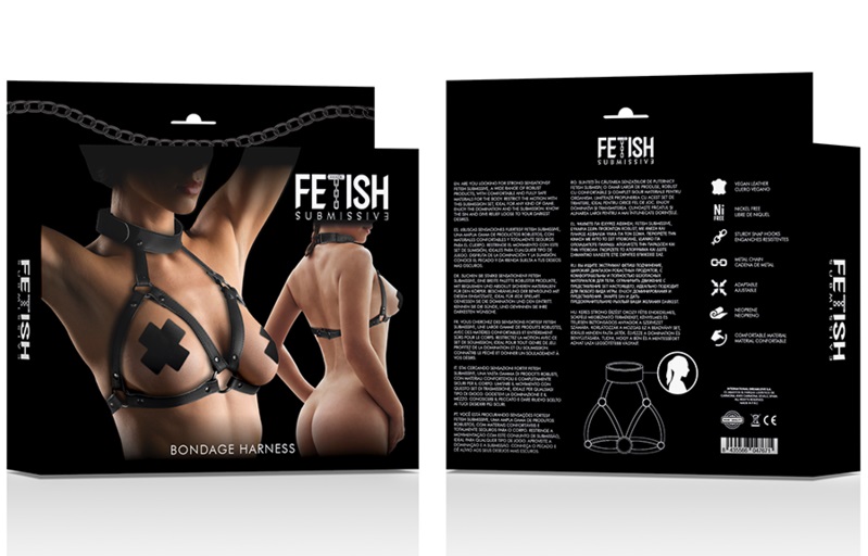 The FETISH SUBMISSIVE Adjustable Chest and Neck Fixation Har... Fetish Submissive - Chest Harness - Black photo-7