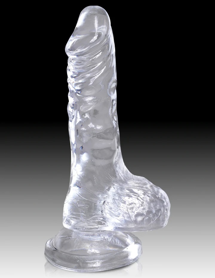 The King Cock Clear 4 in. Dildo combines a translucent dildo... King Cock - 4" Cock w Balls - Clear photo-6