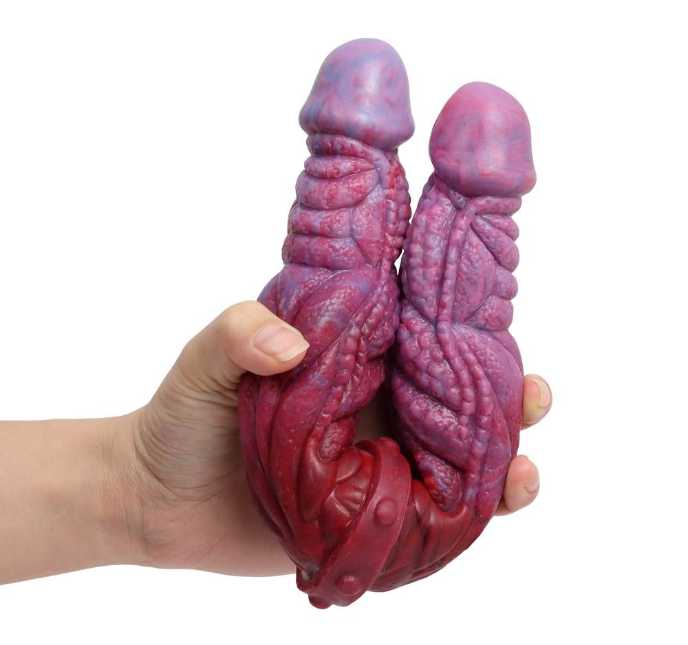 Double-headed penis. The wildly textured lines of the shaped... FAAK - Strong Muscles Double Dildo - Magic Dragon photo-2