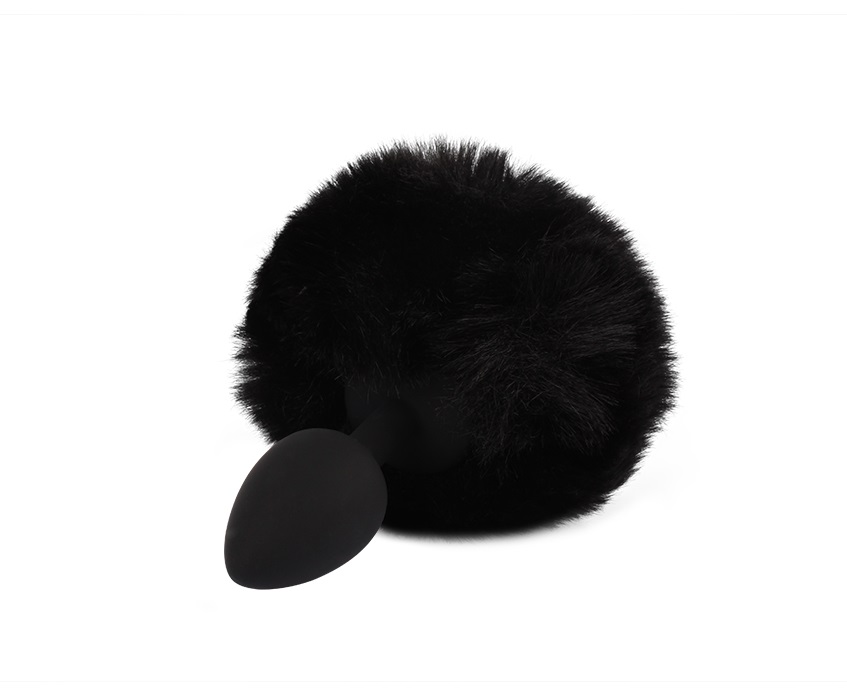 Soft & bushy Tail, Anal Train, Tapered Easy Entry Tip, Rolep... Chisa - Bunny Tail Butt Plug - Black photo-2